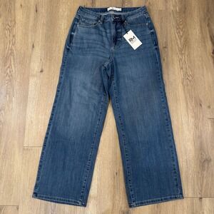 Rebecca‎ Minkoff Wide Leg Cropped Jeans High Waisted Size 6 NWT Stretch Denim